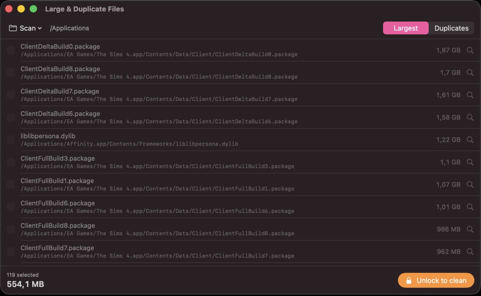 TidyBar Large & Duplicate Files